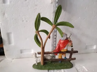 Diorama vintage presepe con pastore e pecorelle