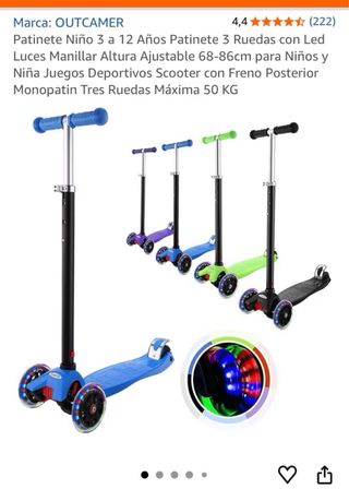 Patinete 3 ruedas azul