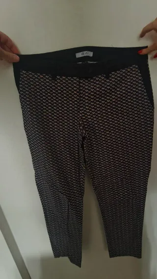 Pantaloni Liu Jo fantasia beige e nero