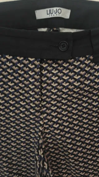 Pantaloni Liu Jo fantasia beige e nero