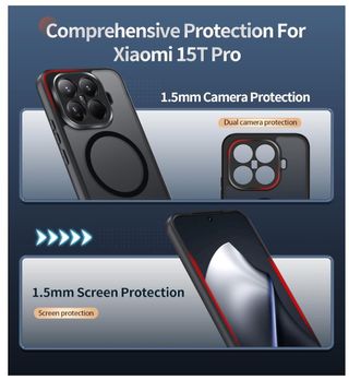 Custodia magnetica per Xiaomi 15T Pro + 2 proteggi schermo