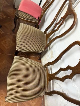Mesa y 4 sillas vintage madera