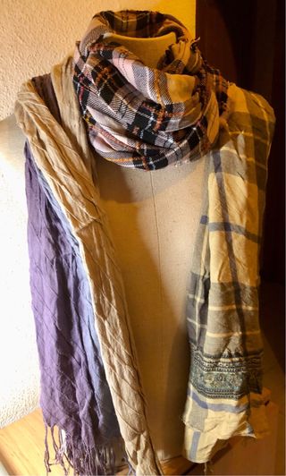 Lote de bufandas/foulards cuadros