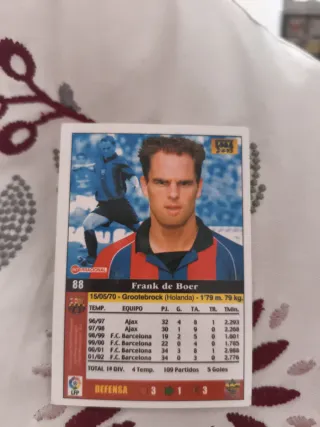 Cromo F. De Boer FC Barcelona
