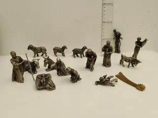 Figuras portal de Belén Metal Antiguas nacimiento