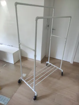 Perchero Burro SONGMICS Doble Barra Blanco