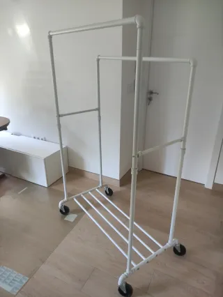 Perchero Burro SONGMICS Doble Barra Blanco