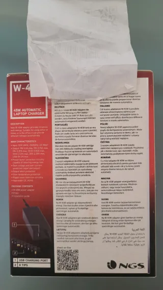 Cargador Portátil NGS W-45W NUEVO