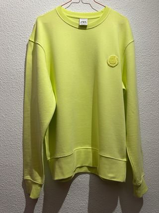 Sudadera Zara Verde Neón