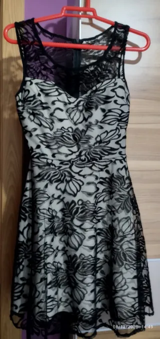Vestido fiesta encaje floral talla S