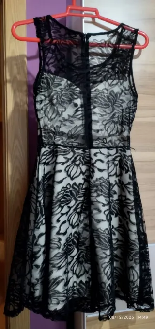 Vestido fiesta encaje floral talla S