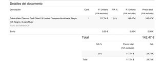 Chaqueta Calvin Klein Mujer Negra