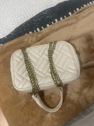 Bolso Parfois blanco y dorado