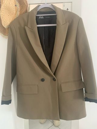 Chaqueta Zara Verde Oliva Doble Botonadura
