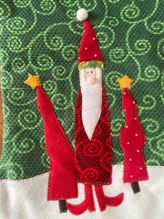 2 Calcetines Navideños Grandes Bordados Nuevos