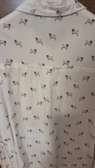 Camisa BERSHKA niña estampada perros talla XS