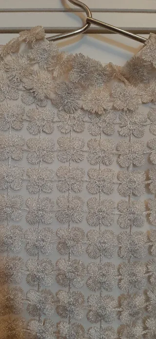 Top fiesta encaje plateado y beige