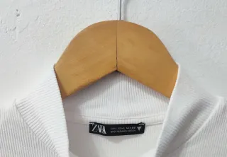 Camiseta manga 3/4 blanca Zara mujer Talla L