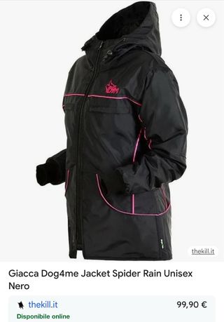 Giacca Dog4me Spider Rain Nera Taglia M