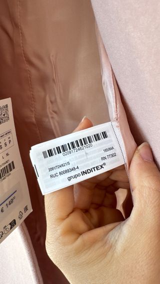 Abrigo largo lana Zara rosa