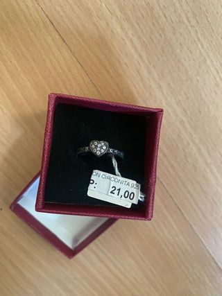 Anillo Plata 925 Corazón Circonita