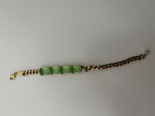 Pulsera Swarovski eslabones y piedras verdes