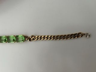 Pulsera Swarovski eslabones y piedras verdes