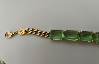 Pulsera Swarovski eslabones y piedras verdes