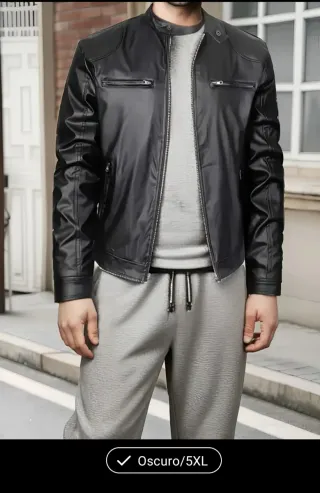 Chaqueta Bomber Negra Talla 5XL