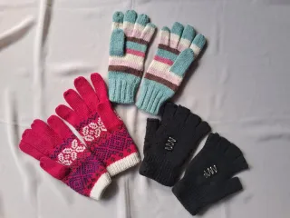 2 bufandas y 3 pares guantes niña, 7-12 años