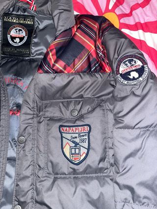 Chaqueta Napapijri Plumas Gris Multicolor