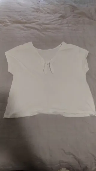 Camiseta blanca manga corta mujer XL