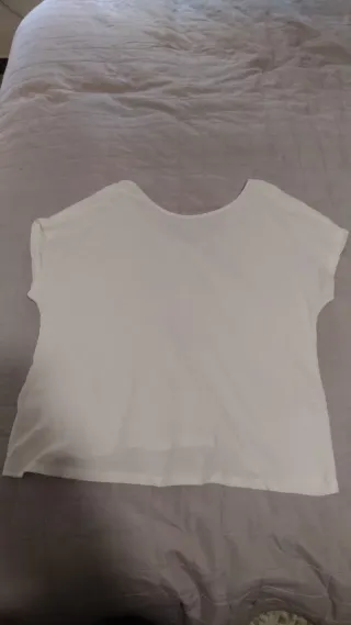 Camiseta blanca manga corta mujer XL