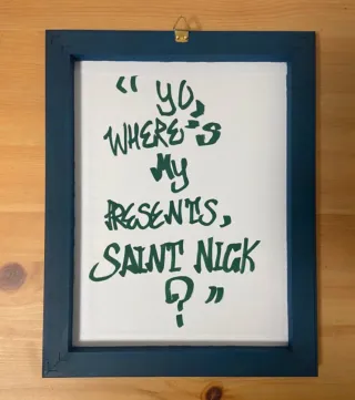 Quadro Grinch con cornice blu