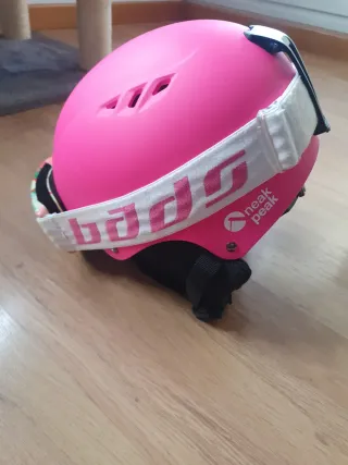Casco de esquí rosa para niña