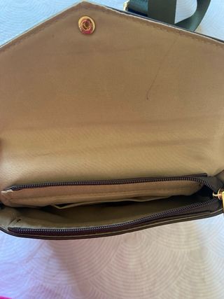 Bolso bandolera cuadros marrón y verde