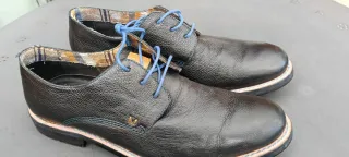Zapatos Martinelli Negros Cordones Azules