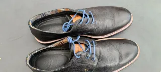 Zapatos Martinelli Negros Cordones Azules