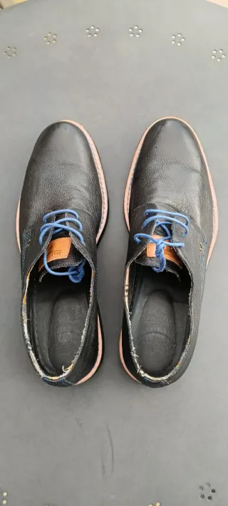 Zapatos Martinelli Negros Cordones Azules
