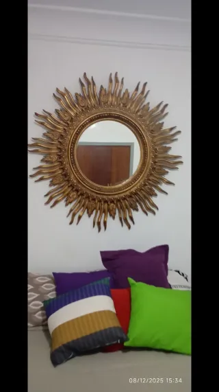 Espejo Sol Dorado Antiguo