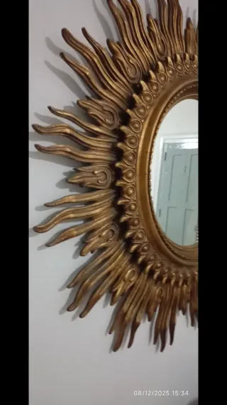 Espejo Sol Dorado Antiguo