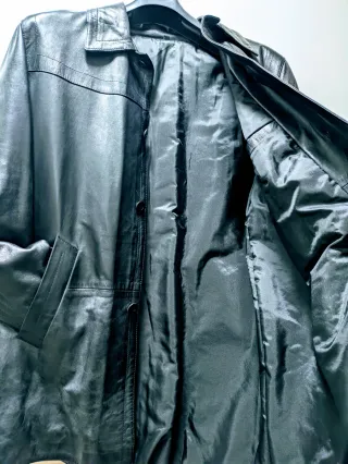 Giacca Uomo Vera Pelle Nera XL Nuovo senza cartell