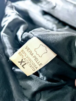 Giacca Uomo Vera Pelle Nera XL Nuovo senza cartell