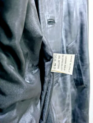 Giacca Uomo Vera Pelle Nera XL Nuovo senza cartell