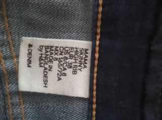 Vaqueros H&M Mama Skinny High Rib Talla M