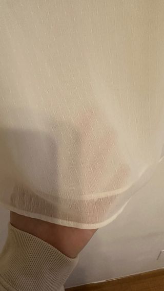 Blusa H&M Blanca Fluida Plumeti