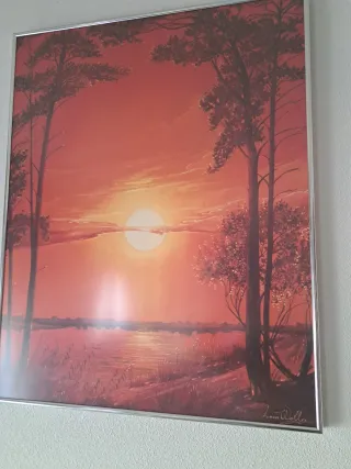 Cuadro atardecer con marco