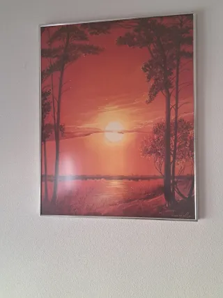 Cuadro atardecer con marco