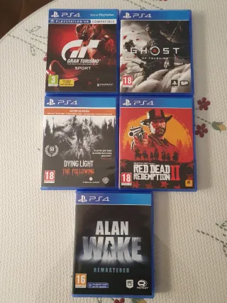 Lote 5 Videojuegos PS4: Gran Turismo, Ghost of Tsushima