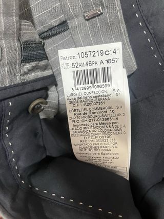 Traje Cortefiel Raya Gris Talla 52